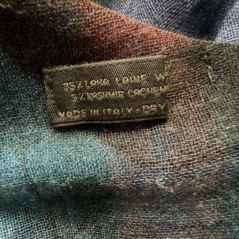 Franco Ferrari Scarf Oversized Blue Plaid Men's Clothing Graphic Art Blazer